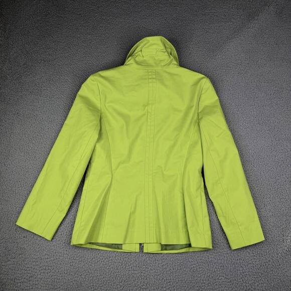Lafayette 148 New York Green Double Zip Adjustable Collar Jacket Women's Size 4 - Picture 3 of 13